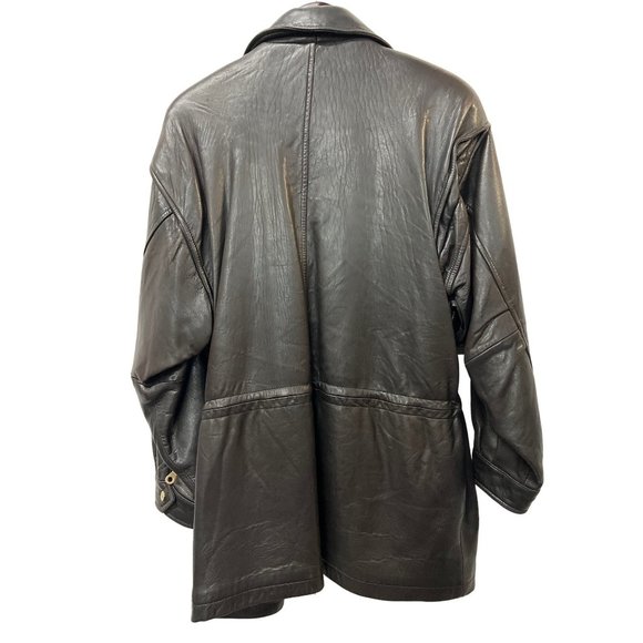 Andrew Marc Additions Leather Coat Brown Parka Jacket - Picture 8 of 11